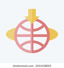 Icon Geostationary Orbit. related to Satellite symbol. flat style. simple design editable. simple illustration