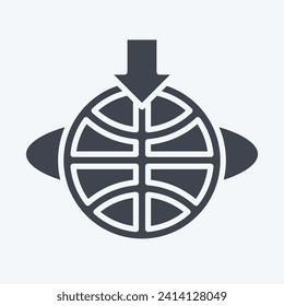 Icon Geostationary Orbit. related to Satellite symbol. glyph style. simple design editable. simple illustration