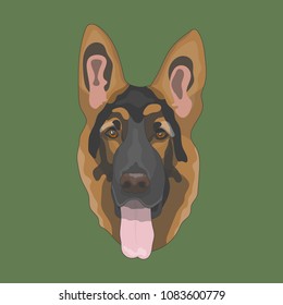 Icon with german shepherd dog