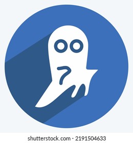 Icon Ghost. suitable for Halloween symbol. long shadow style. simple design editable. design template vector. simple illustration