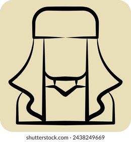 Icon Ghutra. related to Qatar symbol. hand drawn style. simple design illustration.