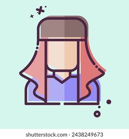 Icon Ghutra. related to Qatar symbol. MBE style. simple design illustration.