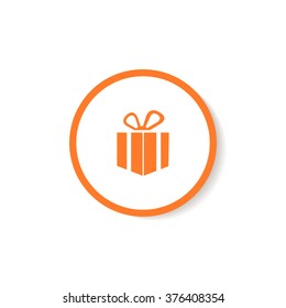 Icon gift box with a bow.