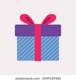 icon gift box, Hand drawn christmas gift, Gift box and present bag with ribbon bow on white.