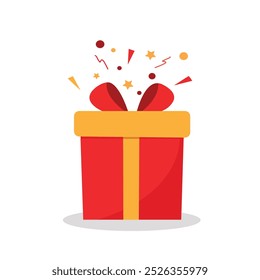 Un icono de una caja de regalo, que representa sorpresas para celebraciones navideñas, ventas especiales o regalos. Ideal para cumpleaños y promociones festivas, capturando la emoción de un regalo envuelto