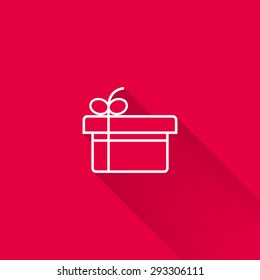 Icon of gift box with ribbon and bow