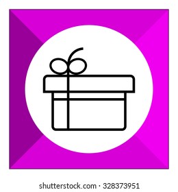 Icon of gift box with ribbon and bow