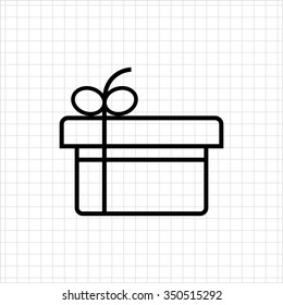 Icon of gift box with ribbon and bow