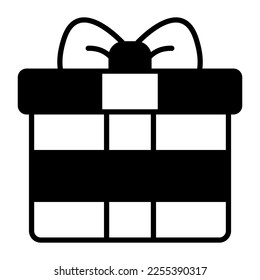An icon of gift box in trendy style editable design