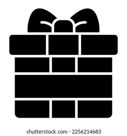 An icon of gift box in trendy style editable design