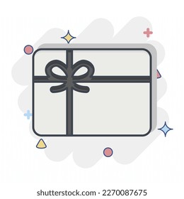 Icon Gift Card. related to Contactless symbol. Comic Style. simple design editable. simple illustration