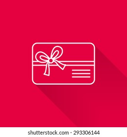 Icon Of Gift Card With Ribbon And Bow