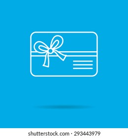 Icon of gift card with ribbon and bow