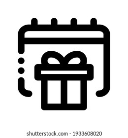Icon Gift Date With Style Outline