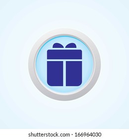Icon of Gift on Button. Eps-10.