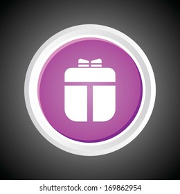 Icon of Gift On Button. Eps-10.