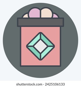 Icon Gift. related to Jewelry symbol. color mate style. simple design editable. simple illustration
