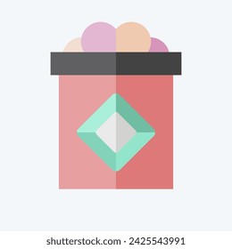 Icon Gift. related to Jewelry symbol. flat style. simple design editable. simple illustration