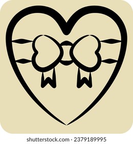 Icon Gift. related to Valentine Day symbol. hand drawn style. simple design editable. simple illustration