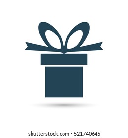 Icon a gift. Vector image. New year, Christmas, wedding, anniversary, celebration, birthday.
