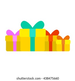 Icon gifts on a white background