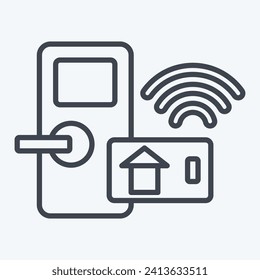 Icon Gigital Door Lock. related to Smart Home symbol. line style. simple design editable. simple illustration