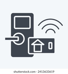 Icon Gigital Door Lock. related to Smart Home symbol. glyph style. simple design editable. simple illustration
