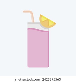 Icon Gin Fizz. related to Cocktails,Drink symbol. flat style. simple design editable. simple illustration
