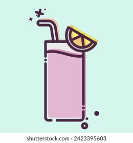 Icon Gin Fizz. related to Cocktails,Drink symbol. MBE style. simple design editable. simple illustration