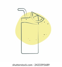Icon Gin Fizz. related to Cocktails,Drink symbol. Color Spot Style. simple design editable. simple illustration