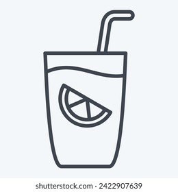 Icon Gin Tonic. related to Cocktails,Drink symbol. line style. simple design editable. simple illustration