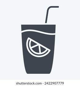 Icon Gin Tonic. related to Cocktails,Drink symbol. glyph style. simple design editable. simple illustration