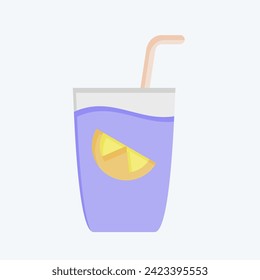 Icon Gin Tonic. related to Cocktails,Drink symbol. flat style. simple design editable. simple illustration