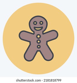 Icon Gingerbread Man. suitable for Bee Farm. Color Mate Style. simple design editable. design template vector. simple illustration