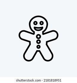 Icon Gingerbread Man. suitable for Bee Farm. Line Style. simple design editable. design template vector. simple illustration