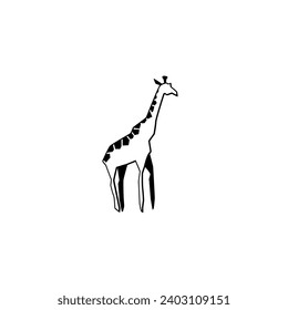 Tema de la silueta de arte vectorial de la jirafa de iconos