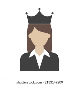 Icon of a girl with a crown on her head.