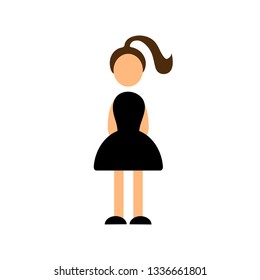 Icon girl in dress vector illustration on white background