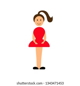 Icon girl in dress vector illustration on white background. Eps10