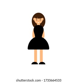 Icon girl in dress vector illustration on white background. Eps10