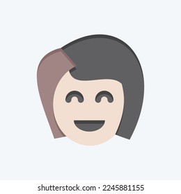 Icon Girl Friend. related to Valentine's Day symbol. flat style. simple design editable. simple illustration