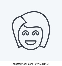 Icon Girl Friend. related to Valentine's Day symbol. line style. simple design editable. simple illustration