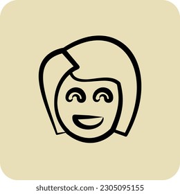 Icon Girl Friend. related to Valentine's Day symbol. hand drawn style. simple design editable