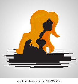 Icon of a girl with hair