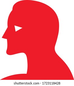Icon of a girl with long hair. Vector shape on a white background.