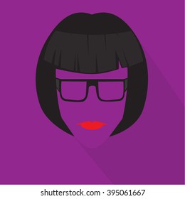 Icon girl in purple color