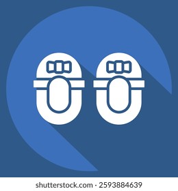 Icon Girl Shoe. related to Kindergarten symbol. long shadow style. design editable