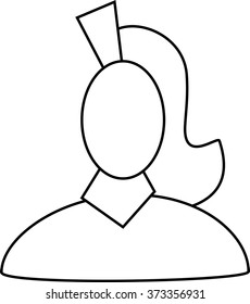 icon girls, haircut girl, Barber, black icon isolated on white background, vector
