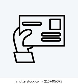 Icon Give Envelope. suitable for education symbol. line style. simple design editable. design template vector. simple illustration