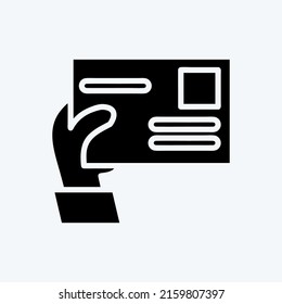 Icon Give Envelope. suitable for education symbol. glyph style. simple design editable. design template vector. simple illustration